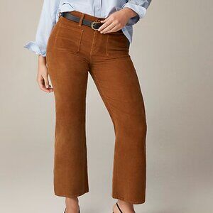 NWT J.Crew Sailor wide pant in stretch corduroy (Plus Size, 36; Rich Toffee)